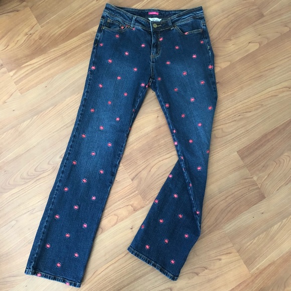 lilly pulitzer embroidered jeans